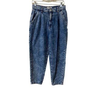 Garage Denim Women Size 27 Blue Bleach 80's Mom Hemmed‎ Retro Y2K High Waisted
